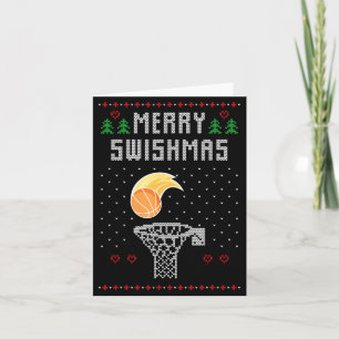 Merry Christmas Swishmas Basketball Xmas Gift Ugly Card