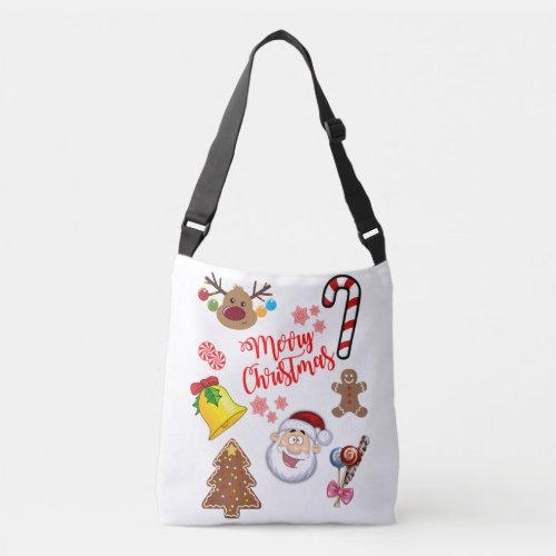 Merry Christmas Symbols Crossbody Bag