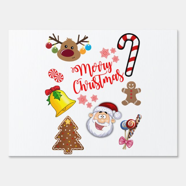 Merry Christmas Symbols Sign (Front)