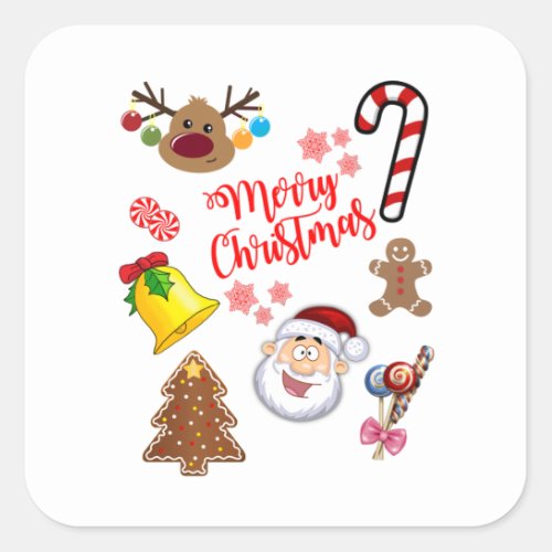 Merry Christmas symbols Square Sticker