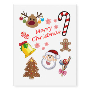 Merry Christmas Symbols Temporary Tattoos