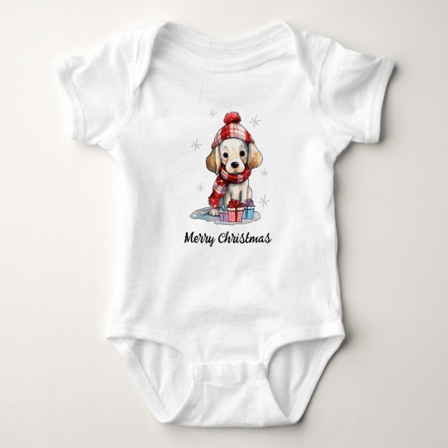 "Merry Christmas". T-Shirt Baby Bodysuit (Front)