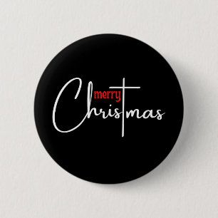 Merry Christmas T-Shirt Button