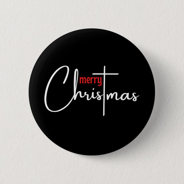 Merry Christmas T-Shirt Button (Front)