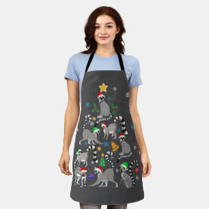 Merry Christmas T-shirt Lemur Christmas Tree Xmas Apron