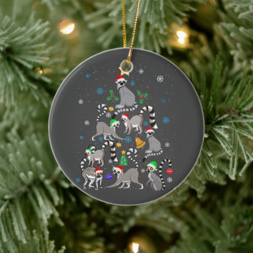 Merry Christmas T_shirt Lemur Christmas Tree Xmas  Ceramic Ornament