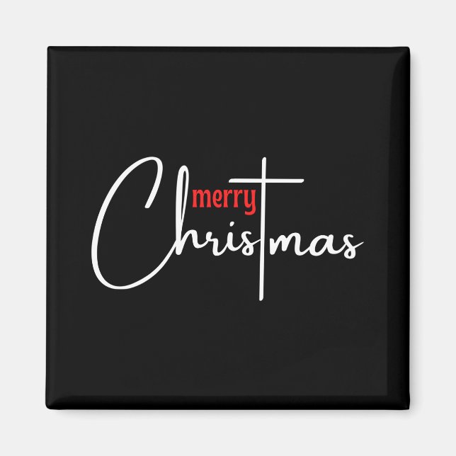 Merry Christmas T-Shirt Magnet (Front)