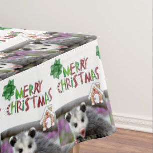 Merry Christmas Tablecloth, Opossum Tablecloth