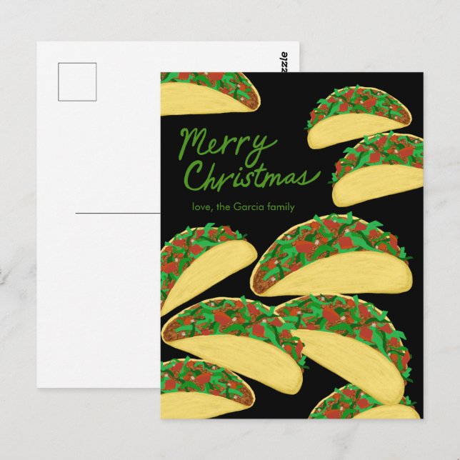 MERRY CHRISTMAS Taco Avalanche Delicious Custom Postcard (Front/Back)