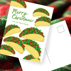 MERRY CHRISTMAS Taco Avalanche Delicious Custom Postcard