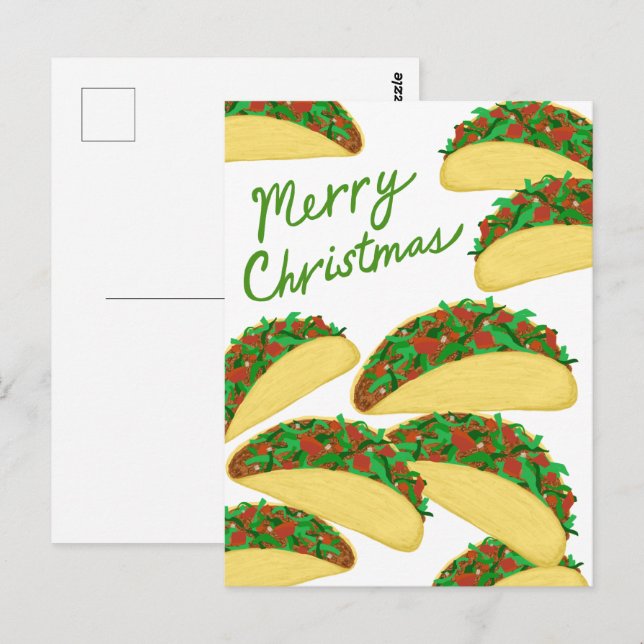 MERRY CHRISTMAS Taco Avalanche Delicious Holiday Postcard (Front/Back)