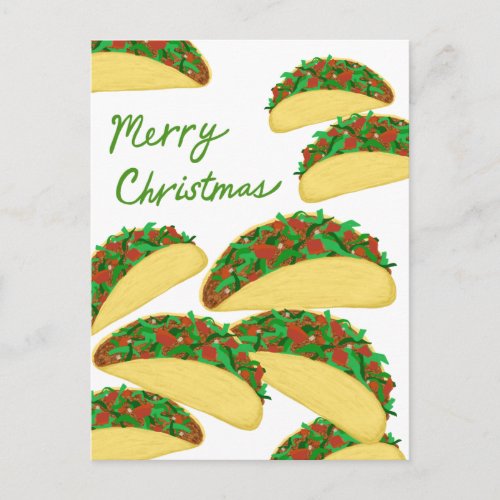 MERRY CHRISTMAS Taco Avalanche Delicious XMAS Postcard