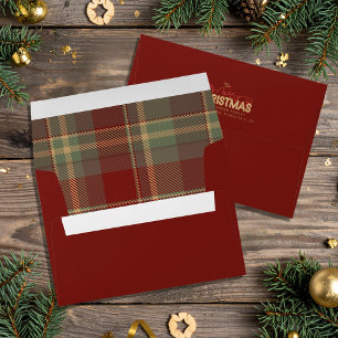 Merry Christmas Tartan Red ID1141A Envelope