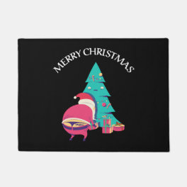 Merry Christmas tattooed Santa Claus Tree Sexy Doormat
