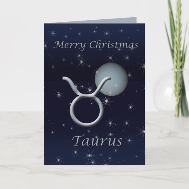 Merry Christmas Taurus Venus Greeting Card (Front)
