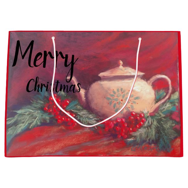 Merry Christmas Tea Large Gift Bag (Front)