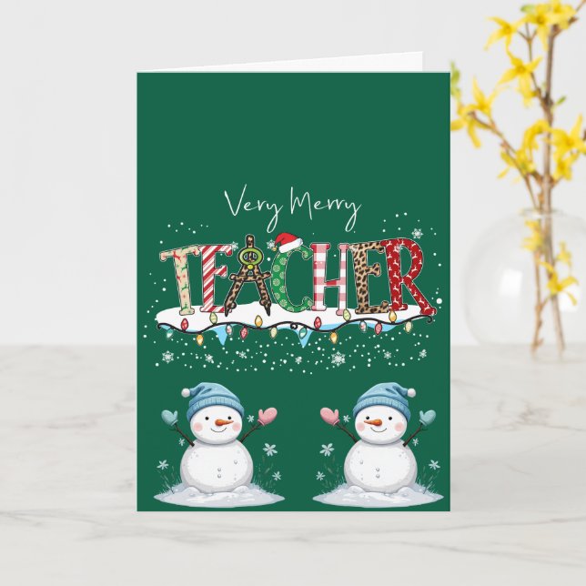 Merry Christmas Teacher Card (Yellow Flower)