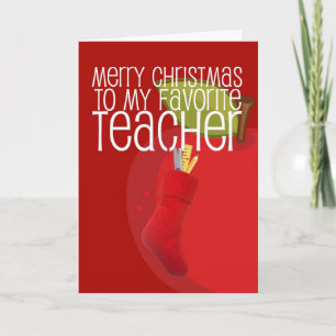 Merry Christmas Teacher Holiday Card