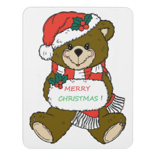 " MERRY CHRISTMAS " TEDDY BEAR DOOR SIGN