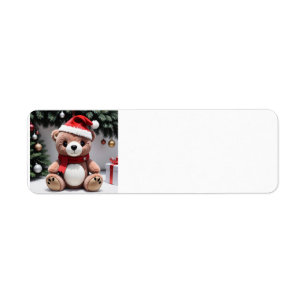 Merry Christmas Teddy Bear Label