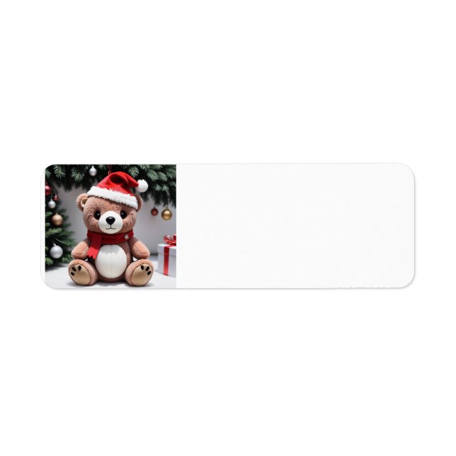 Merry Christmas Teddy Bear Label (Front)
