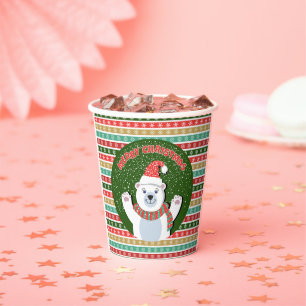 Merry Christmas Teddy bear Paper Cups