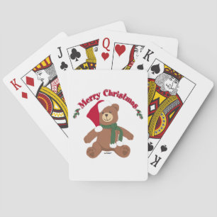 Merry Christmas Teddy Bear Poker Cards