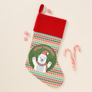Merry Christmas Teddy bear Stocking