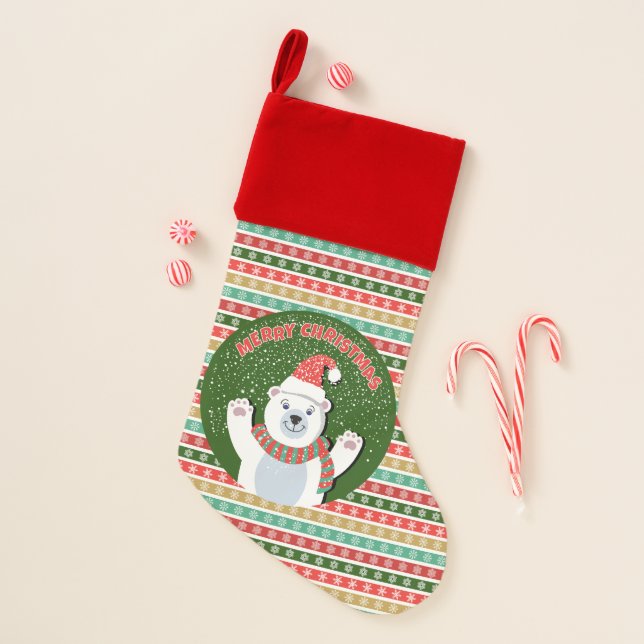 Merry Christmas Teddy bear Stocking (Front)