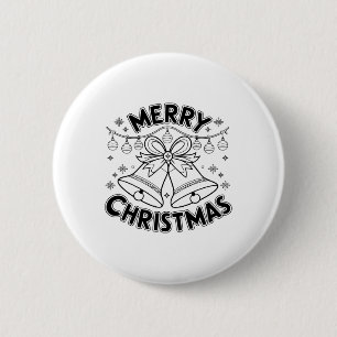 Merry Christmas Tekst Design Klieke Kerst Button