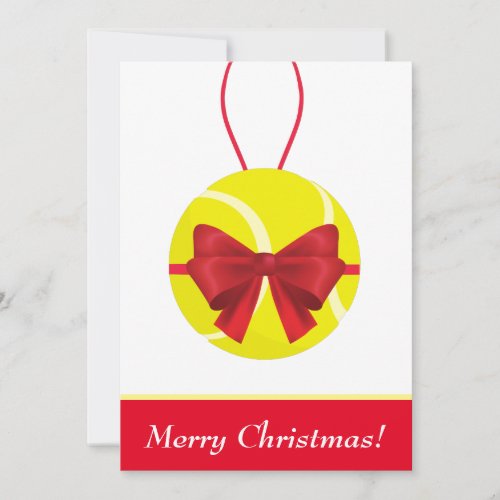 Merry Christmas Tennis Ball Gift  Red Bow Holiday