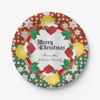 Merry Christmas Tennis Lovers Paper Plate