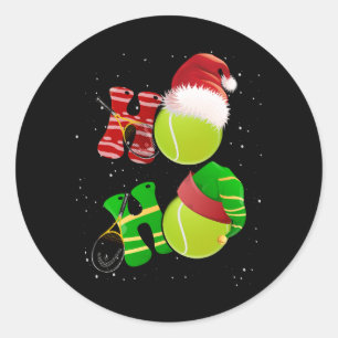 Merry Christmas Tennis Pajamas Player Matching Rac Classic Round Sticker