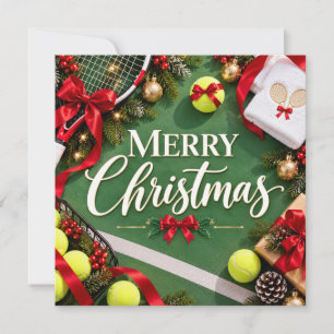 Merry Christmas Tennis Player Holiday Sports Card
