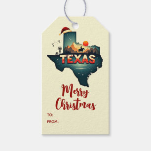 Merry Christmas Texas State Personalized Holiday Gift Tags