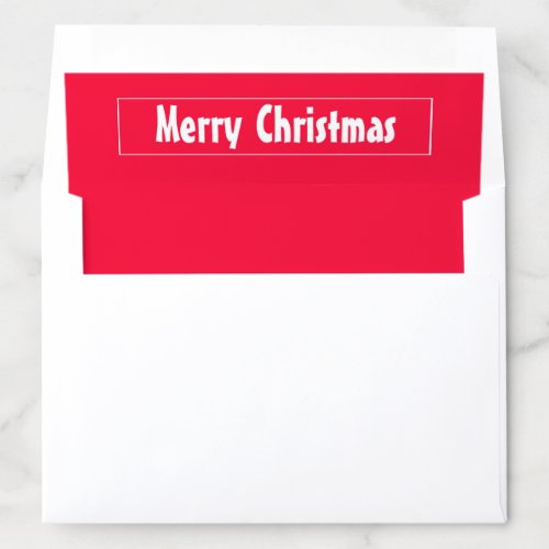 Merry Christmas Text Classic Elegant Red Template Envelope Liner