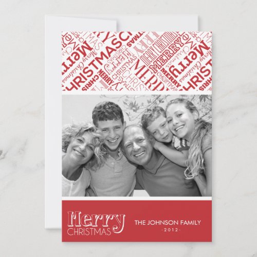 Merry Christmas Text Design 5x7 Flat Card