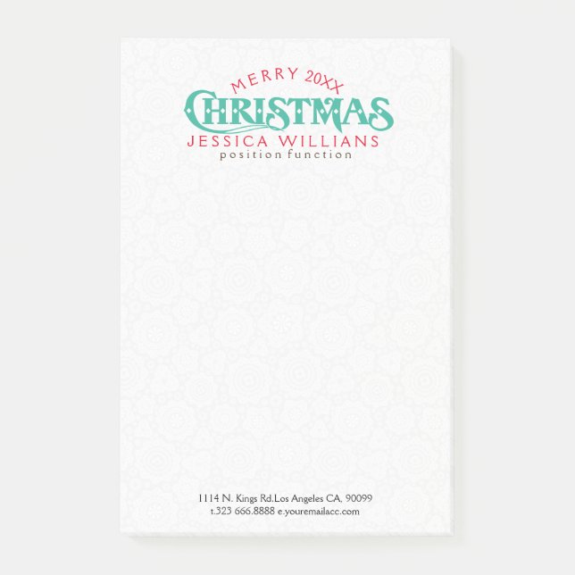 Merry Christmas Text Design Post-it Notes (Front)