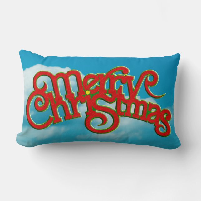 Merry Christmas - text design + your back. & ideas Lumbar Pillow (Front)