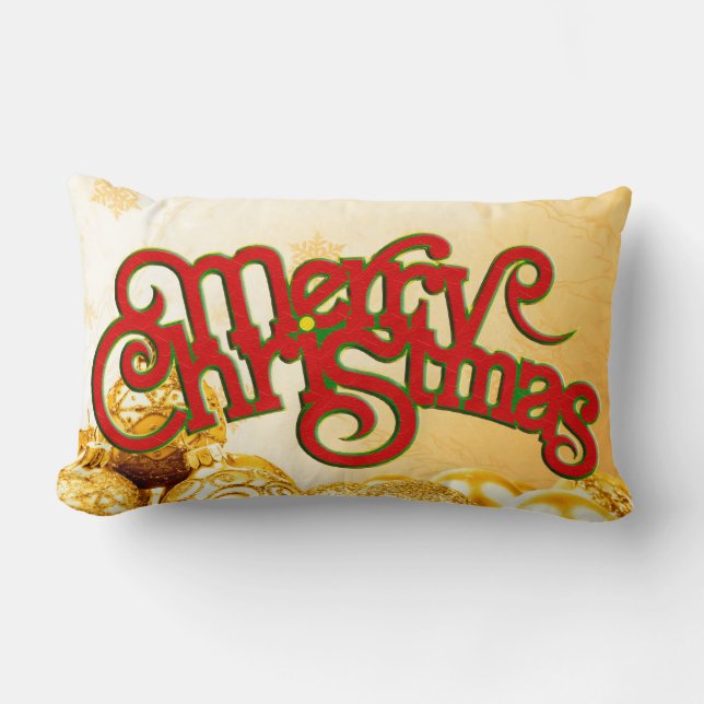 Merry Christmas - text design + your back. & ideas Lumbar Pillow (Front)