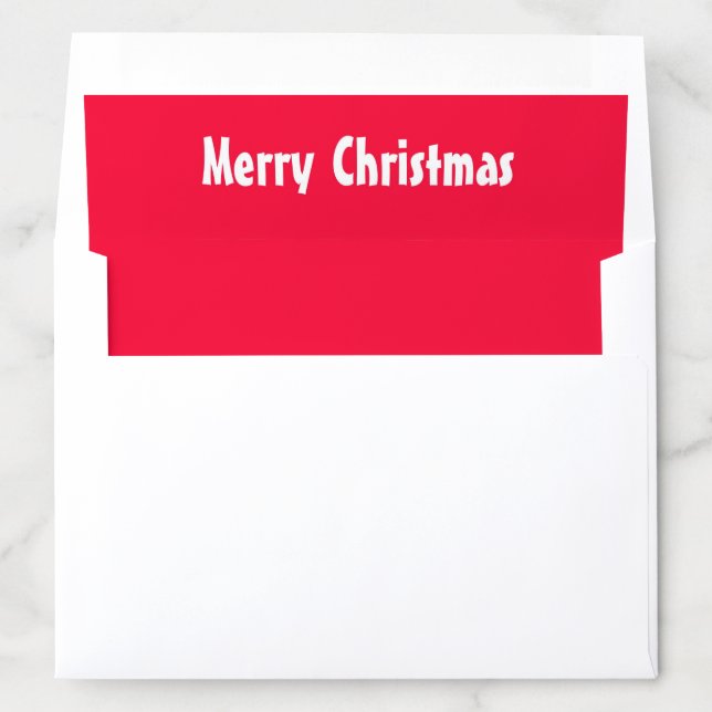 Merry Christmas Text Elegant Red Template Envelope Liner (In Envelope)
