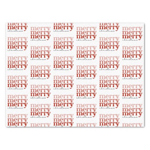 Merry Christmas Text Greeting Red and White Tissue Paper