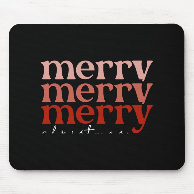 Merry Christmas Text Greeting Red Toddler T Shirt  Mouse Pad (Front)