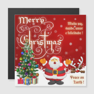 Merry Christmas Text Magnetic Card