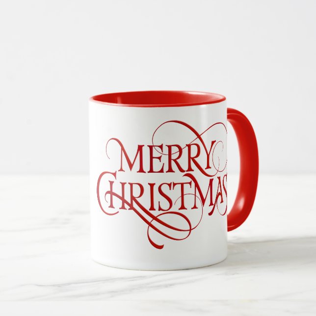 Merry Christmas text Mug (Front Right)