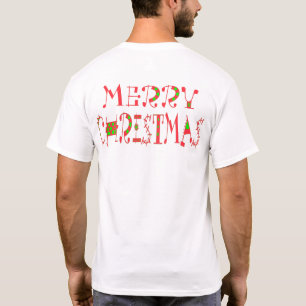 Merry Christmas Text Pattern Design: Festive  Art T-Shirt