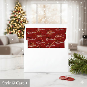 Merry Christmas Text Pattern Festive Design Envelope Liner