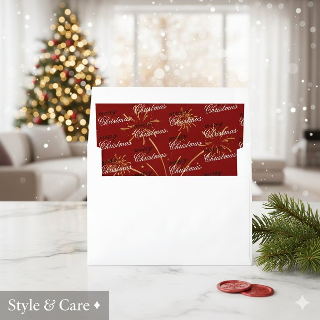 Merry Christmas Text Pattern Festive Design Envelope Liner (Merry Christmas Text Pattern Festive Design Envelope Liner)