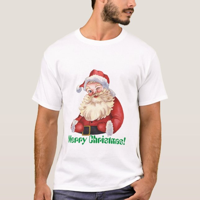 Merry Christmas Text Printed Ho ho ho Jingle Bells T-Shirt (Front)