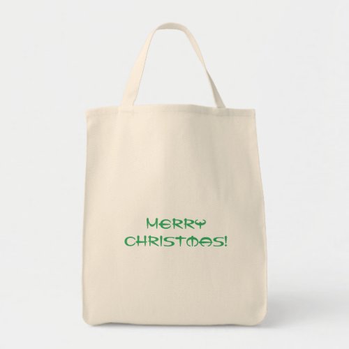 Merry Christmas Text Printed make Shopping Lover Tote Bag
